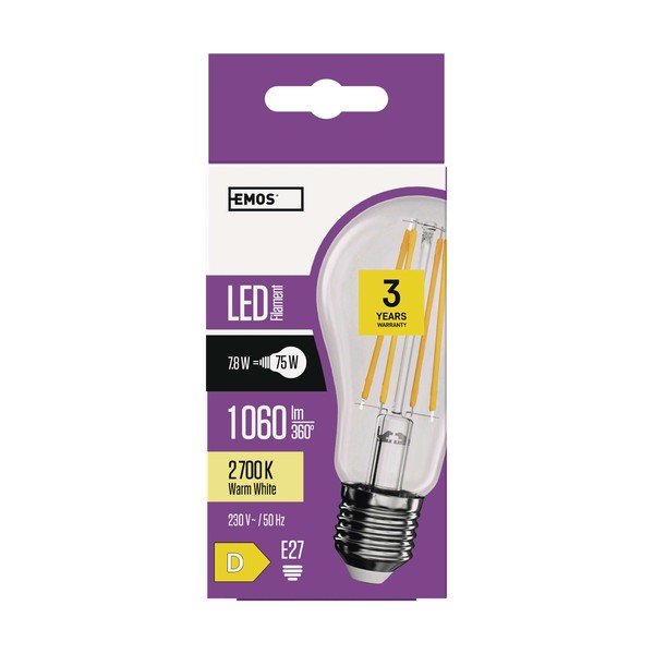 LED lemputė šilta balta 8 W E27, – EMOS-image-1