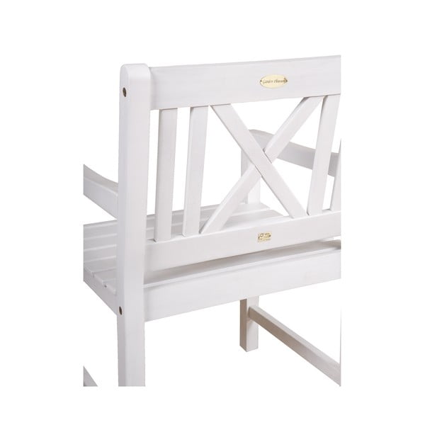 Medžio masyvo sodo krėslas baltos spalvos Malmö – Garden Pleasure-image-2