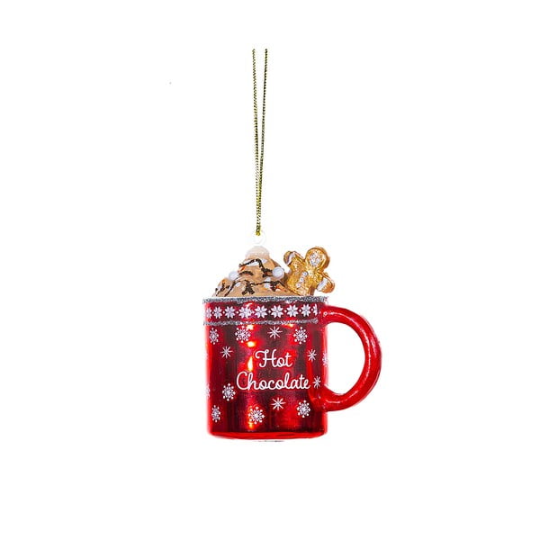 Iš stiklo rankų darbo eglutės papuošimas 6,5 cm Hot Chocolate – Sass & Belle