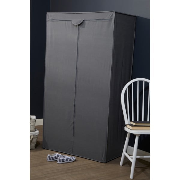 Iš tekstilės drabužių spinta pilkos spalvos 90x160 cm Dara – Premier Housewares-image-2