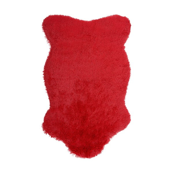 Raudonas kailinis kilimas "Ranto Soft Bear", 70 x 105 cm