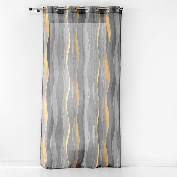 Pilkos spalvos iš šydo permatoma užuolaida 140x240 cm Ondulys – douceur d'intérieur