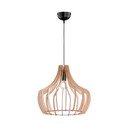 Šviesiai rudas pakabinamas šviestuvas iš medžio ir metalo Reality Wood, aukštis 150 cm