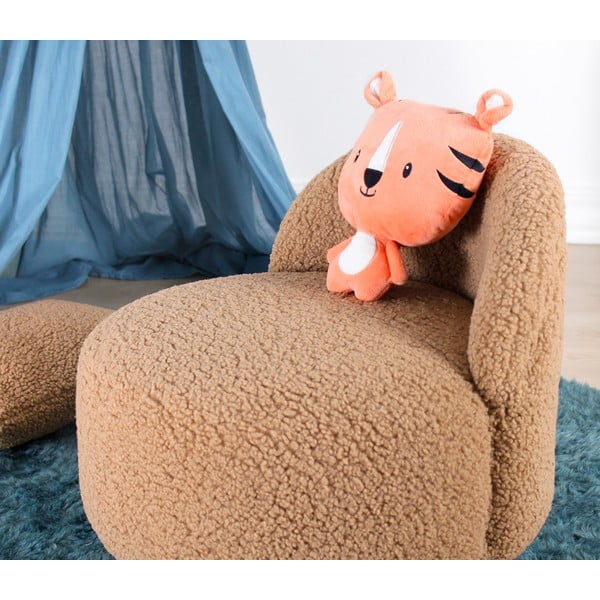 Vaikiškas krėslas rudos spalvos iš boucle Moouv – Artie-image-3