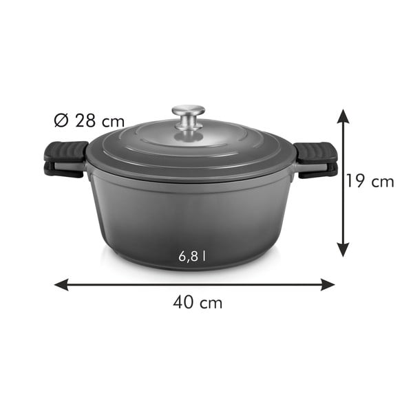 Nepridegantis indukcinis puodas su dangčiu 6,8 l Bordeaux - Tescoma-image-2