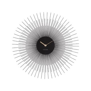 Juodas sieninis laikrodis Karlsson Peony, ø 45 cm