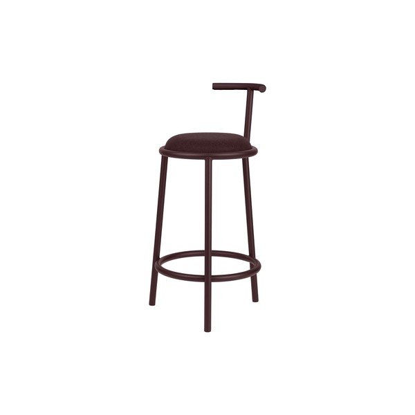 Bordo spalvos iš metalo baro taburetė (sėdynės aukštis 68 cm) Hogo – noo.ma