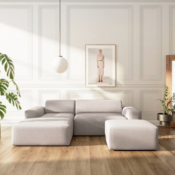 Pilkos spalvos iš velveto taburetė Villet – Rodier-image-1