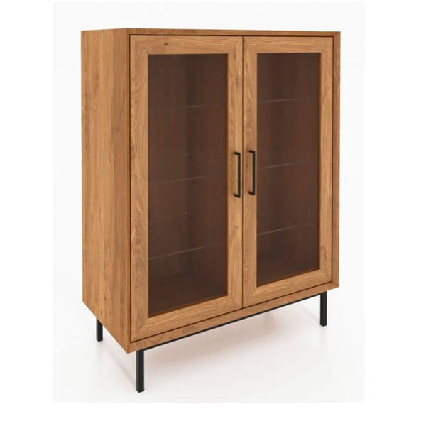 Natūralios spalvos ąžuolo medienos vitrina 97x125 cm Abies - The Beds-image-3