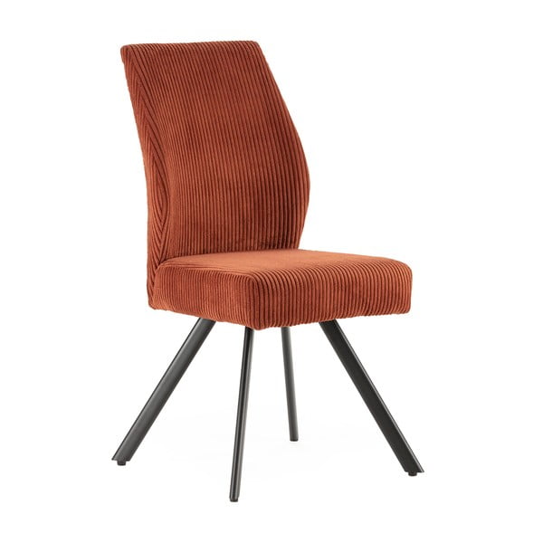 Iš velveto valgomojo kėdės oranžinės spalvos 2 vnt. Anibal – Marckeric