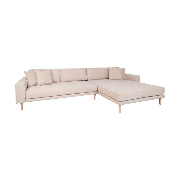 Kampinė sofa smėlio spalvos (su dešiniuoju kampu) Lido – House Nordic-image-1