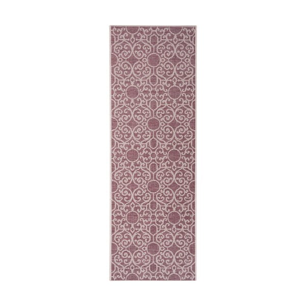 Violetinės ir smėlio spalvos lauko kilimas NORTHRUGS Nebo, 70 x 200 cm