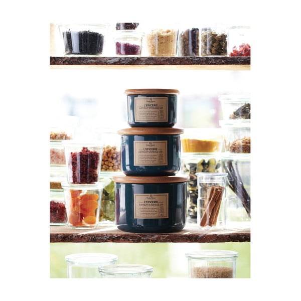 Mėlynas aguonų stiklainis su mediniu dangteliu "Emile Henry", 0,5 l-image-1