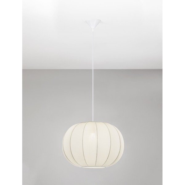 Matinės baltos spalvos iš tekstilės kabantis šviestuvas ø 50 cm Delina – Nova Luce-image-3