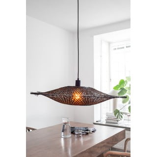 Kabantis šviestuvas matinės juodos spalvos ø 75 cm su bambukiniu gaubtu Kumo – Markslöjd