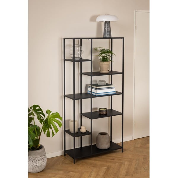 Iš metalo knygų spinta  juodos spalvos 80x165 cm Newcastle – Actona-image-4