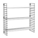 Juoda 3 pakopų lentyna su baltomis lentynomis Metaltex Libro, 70 cm ilgio