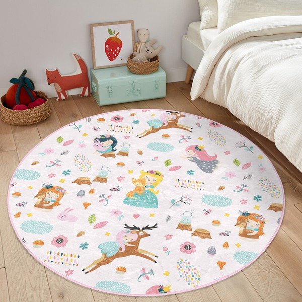 Vaikiškas kilimas šviesiai rožinės spalvos ø 100 cm Comfort – Mila Home-image-3