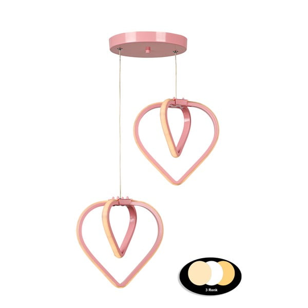 Rožinės spalvos iš metalo kabantis šviestuvas LED ø 20 cm Sevinc – Squid Lighting-image-2