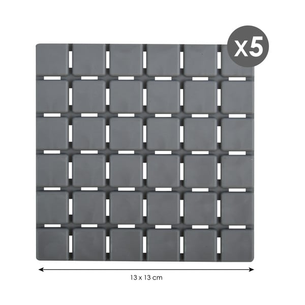 Neslystantys kilimėliai 5 vnt. vonioms 13x13 cm Quadro – MSV-image-3