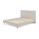 Smėlio spalvos minkšta dvigulė lova su grotelėmis 160x200 cm Tory - Bobochic Paris