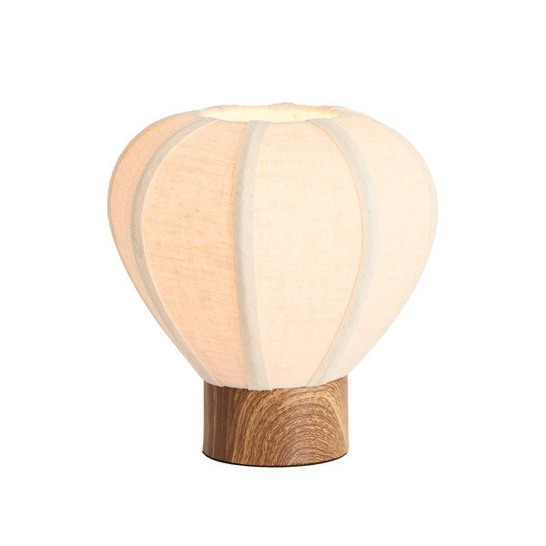 Kreminės spalvos iš metalo stalinis šviestuvas (aukštis 23,5 cm) su tekstiliniu gaubtu Kyzo – Light & Living-image-1