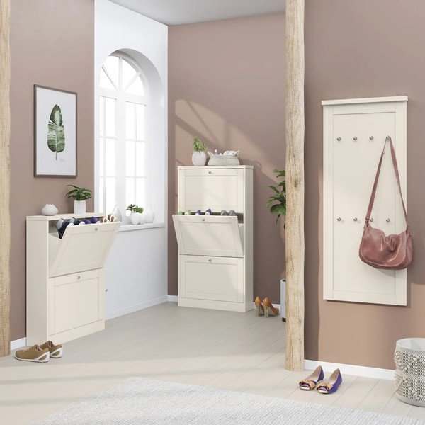 Smėlio spalvos matinis atlenkiama spintelė batams 70x130x19 cm Heide – Støraa-image-3