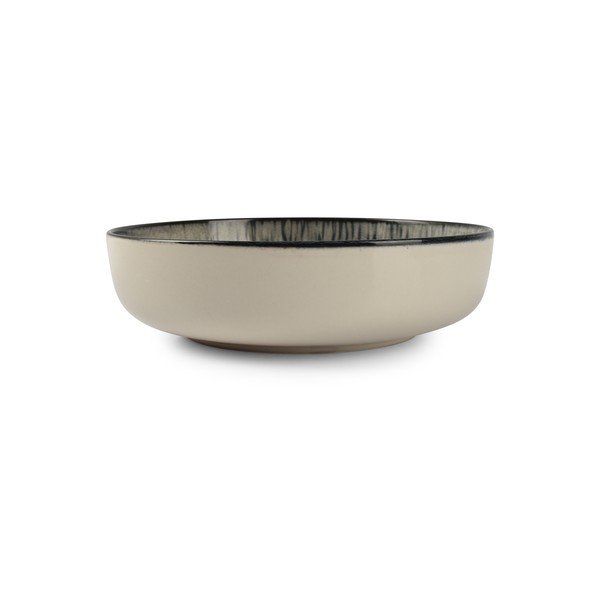 Juodos spalvos/kreminės spalvos sriubos iš akmens masės lėkštė ø 18,5 cm Gravel – ONA-image-1