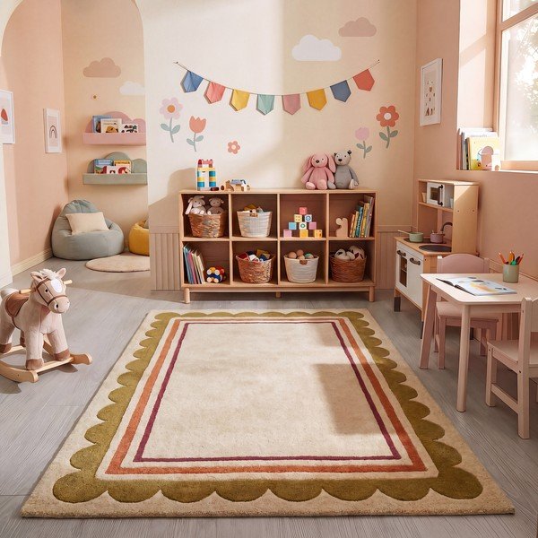 Rankų darbo natūralios spalvos iš vilnos kilimas 120x170 cm Lois – Flair Rugs-image-1