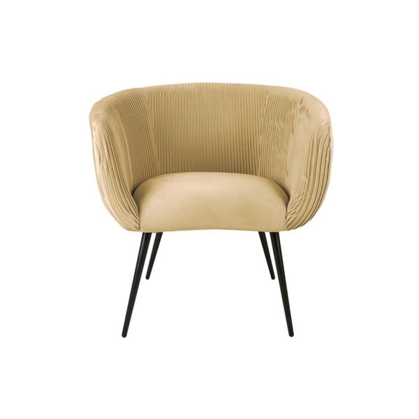 Smėlio spalvos valgomojo kėdė su aksominiu paviršiumi Majestic - Leitmotiv