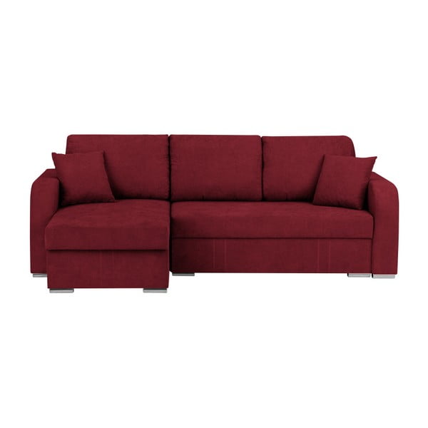 Tamsiai raudona kampinė sofa-lova su saugykla "Melart Louise