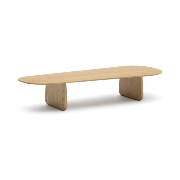 Iš ąžuolo masyvo kavos staliukas natūralios spalvos 64x146 cm Pirita – Kave Home