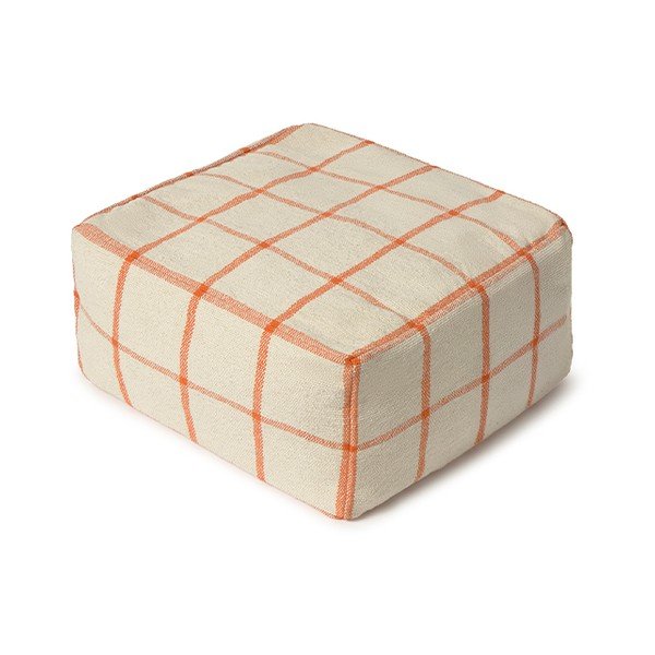 Kreminės spalvos pufas Geo Block – Lorena Canals