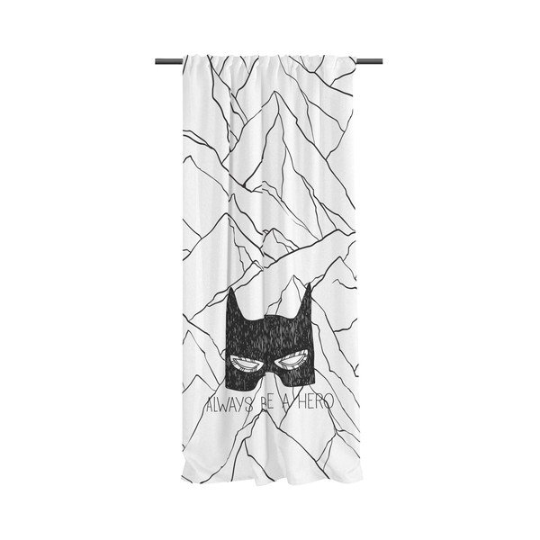 Juodos ir baltos spalvos iš satino medvilnės vaikiška užuolaida 110x170 cm Be a Hero – Butter Kings