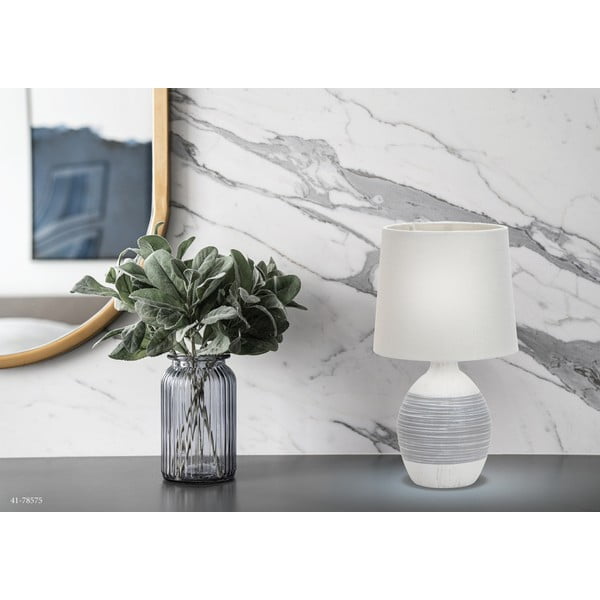 Stalinis šviestuvas šviesiai pilkos spalvos (aukštis 35 cm) su tekstiliniu gaubtu Ambon – Candellux Lighting-image-1