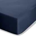 Tamsiai mėlynos spalvos iš perkalio paklodė su guma 150x200 cm Easy Iron Percale – Catherine Lansfield
