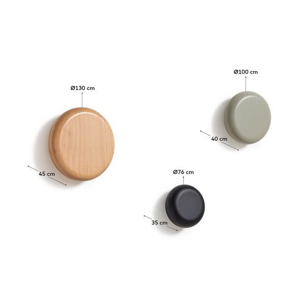 Sieniniai iš medienos kabliai 3 vnt. Nadue – Kave Home-image-3