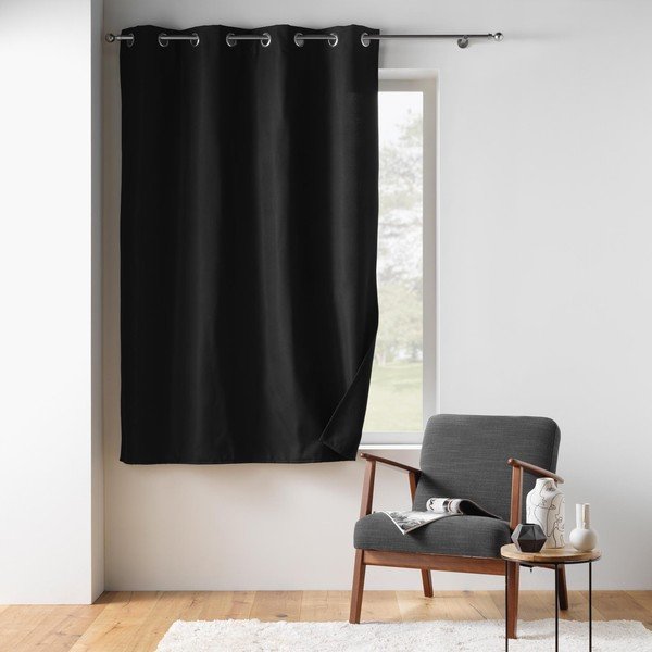 Juodos spalvos iš mikropluošto termo/pritemdymas (dalinis užtemimas) užuolaida 135x180 cm Micropolar – douceur d'intérieur-image-2