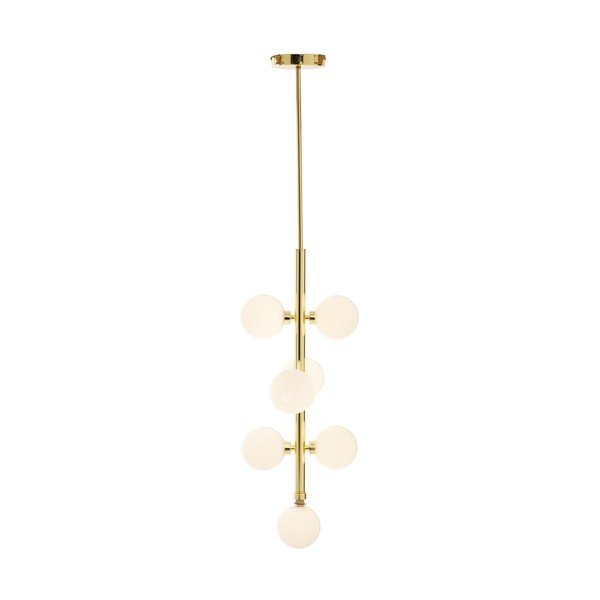 Baltos spalvos/auksinės spalvos iš metalo kabantis šviestuvas ø 27 cm su stiklo gaubtu Trieste – Premier Housewares