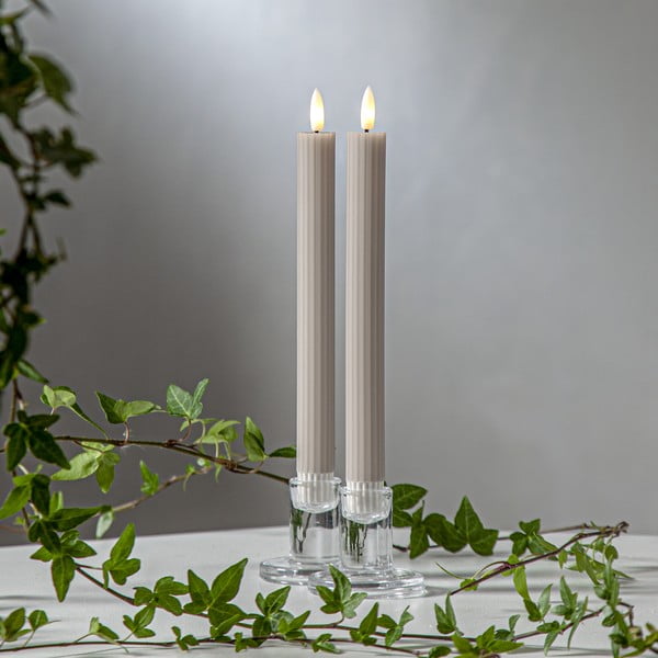 LED žvakės 2 vnt. (aukštis 25 cm) Flamme Stripe – Star Trading-image-1