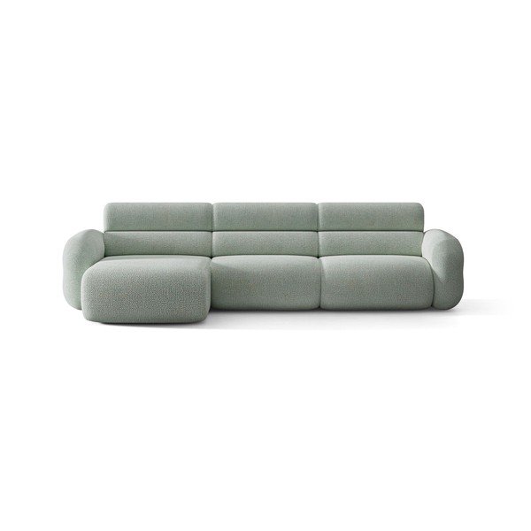 Mėlynos spalvos kampinė sofa iš šenilinio audinio (su kairiuoju kampu/su gultu) Neo – Micadoni -image-1