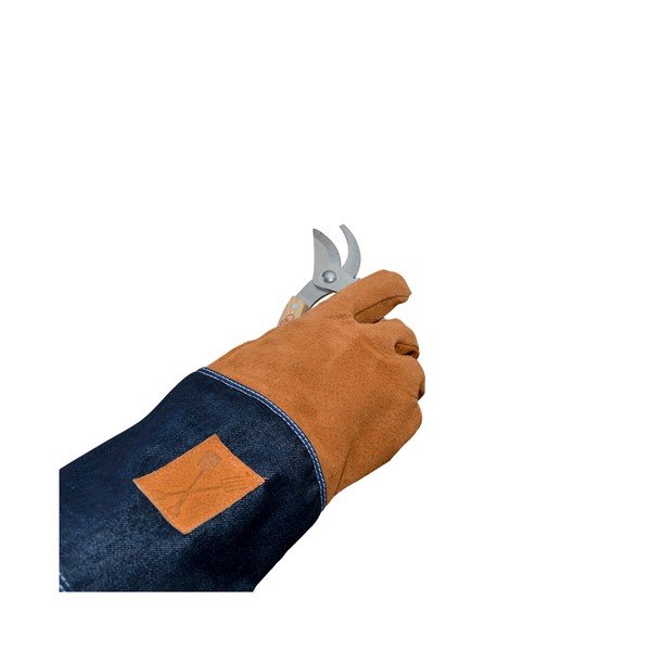 Mėlynai oranžinės sodo pirštinės su riešo apsauga Esschert Design Denim-image-4