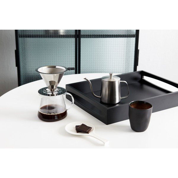 Sidabrinės spalvos iš nerūdijančio plieno filtrinės kavos rinkinys 500 ml Slow Coffee – Leopold Vienna-image-1