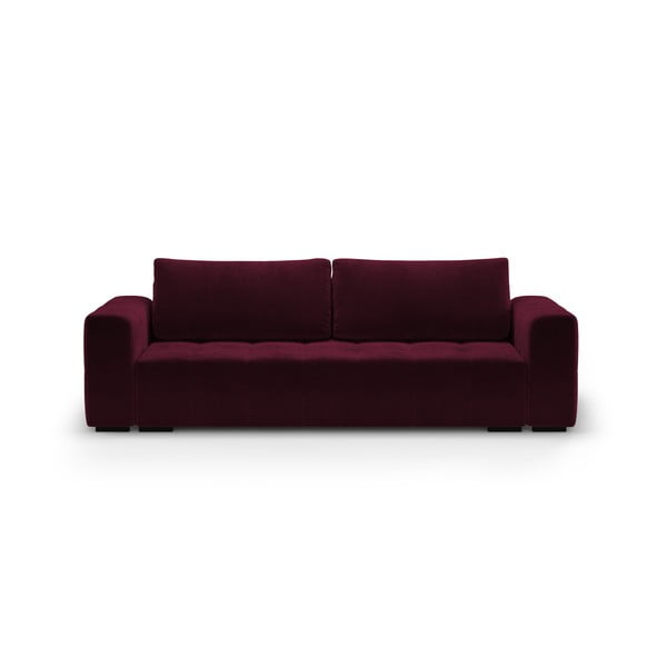 Tamsiai raudona aksominė sofa-lova Milo Casa Luca