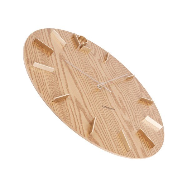 Šviesiai rudas sieninis laikrodis Karlsson Meek, ⌀ 50 cm-image-2