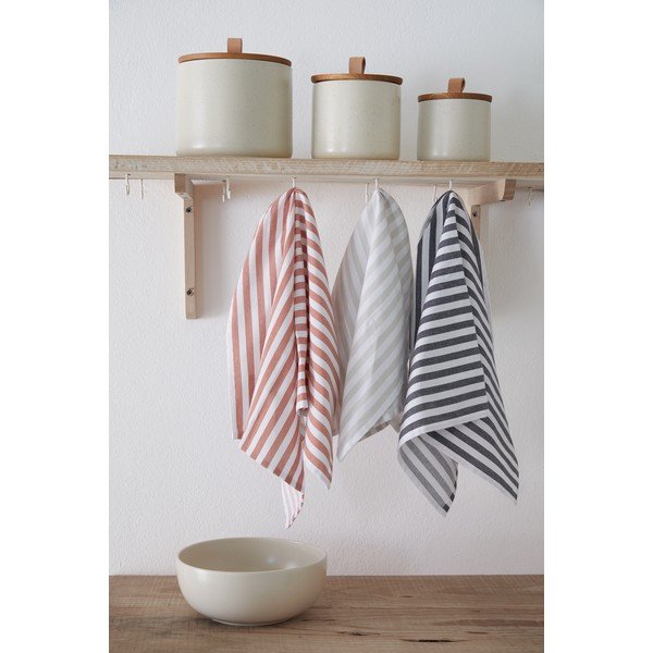 Virtuvės rankšluosčiai iš medvilnės 2 vnt. 50x70 cm Stripes – Casafina-image-1