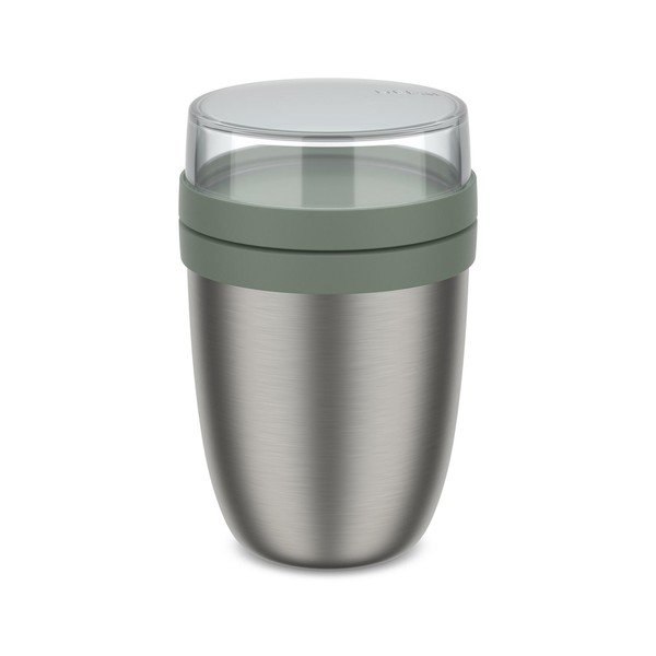 Sidabrinės spalvos/šalavijo spalvos iš nerūdijančio plieno maistui termosas 500 ml Ellipse – Mepal