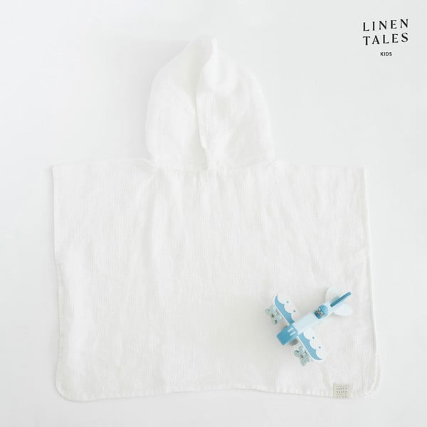 Baltas lininis kūdikių chalatas 1-2 metų dydžio - Linen Tales