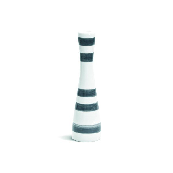 Pilkos ir baltos spalvos akmens masės žvakidė "Kähler Design Omaggio", 24 cm aukščio