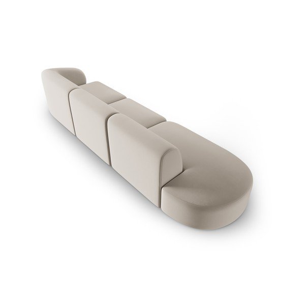 Smėlio spalvos iš velveto sofa su dešiniuoju kampu 311 cm Paolo – Milo Casa-image-3